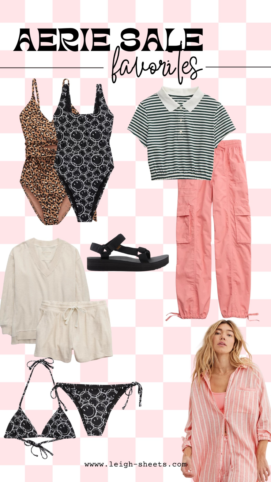 Aerie sale favorites
Cargo pants 
One piece swim 
Bikinis
Matching sets 

#LTKswim #LTKfindsunder50 #LTKSpringSale