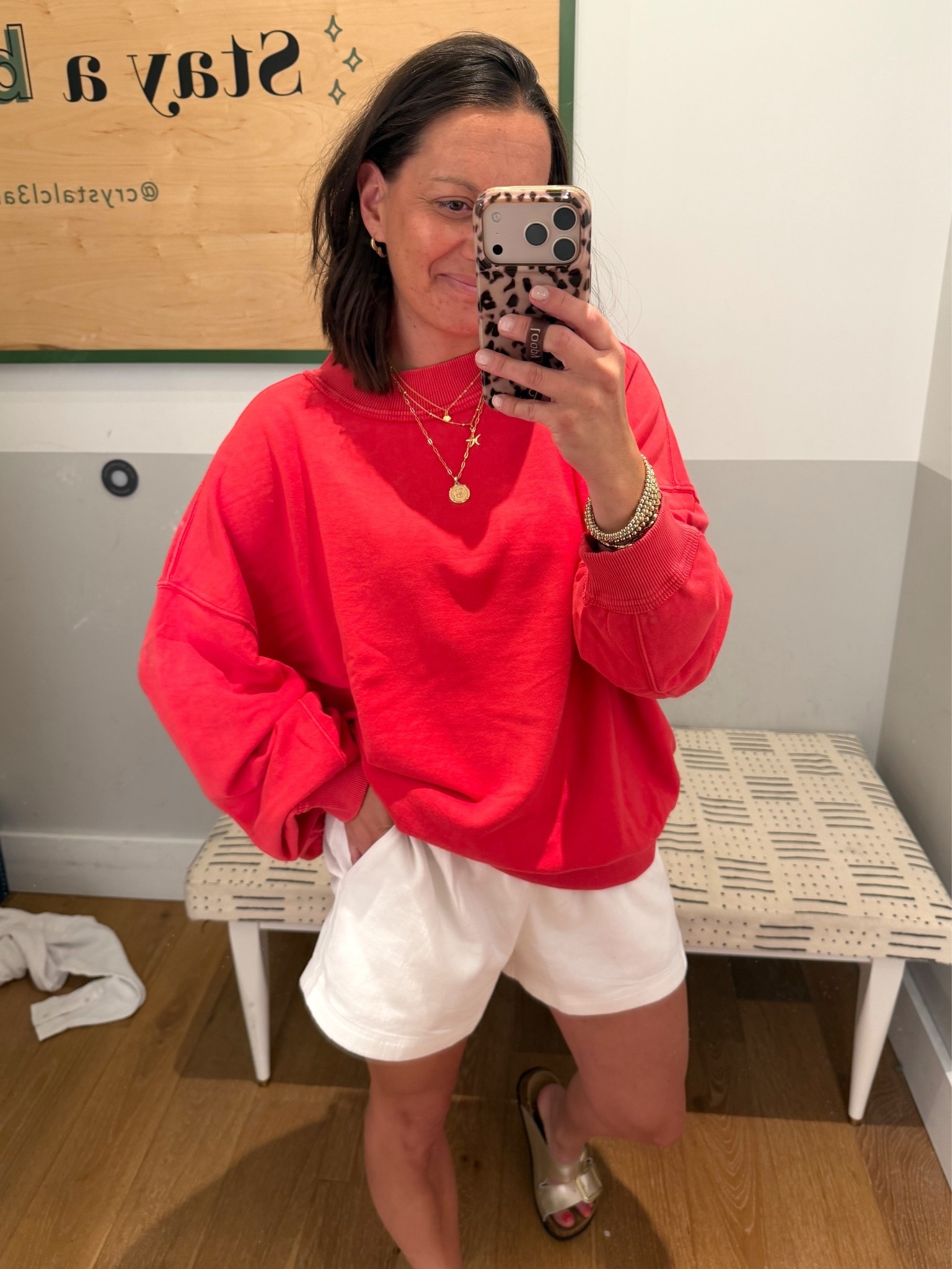aerie white jean shorts and red sweatshirt! Perfect for the 4th!

#LTKootd #LTKOver40 #LTKmomlife