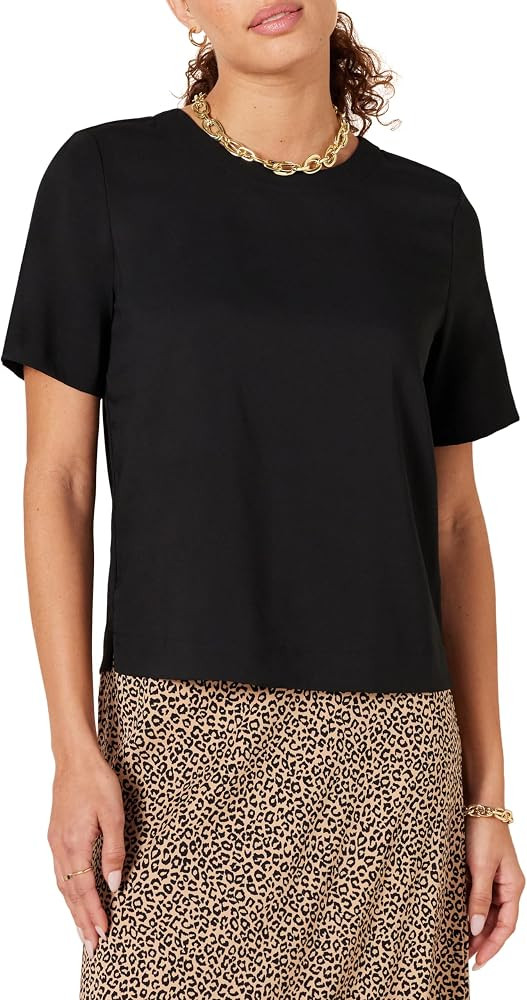 Amazon Essentials Women's Regular-Fit Georgette Short Sleeve Top | Amazon (US)