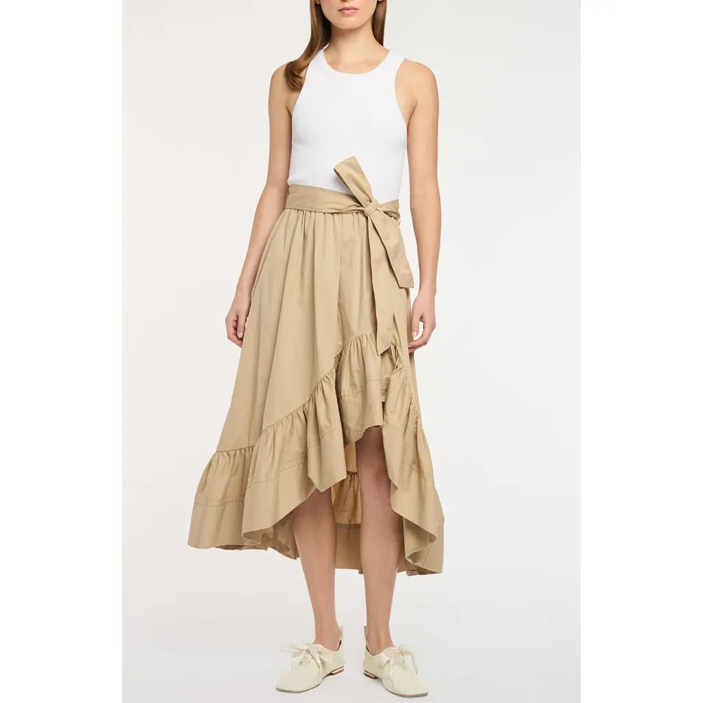 Cinq à Sept Zayla Sleeveless A-Line Dress in White/khaki at Nordstrom, Size Small | Nordstrom