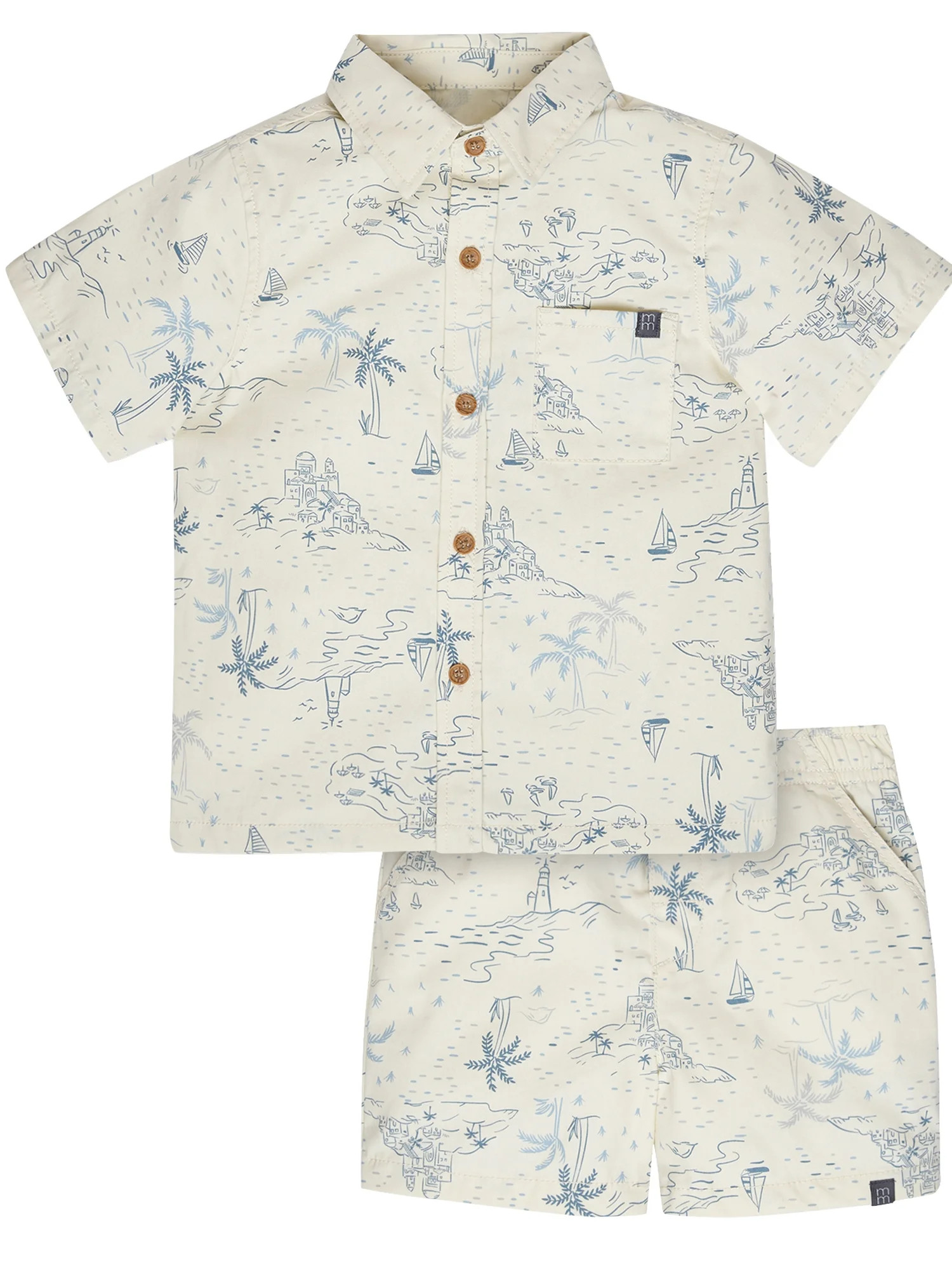 Modern Moments by Gerber Toddler Boy Resort Shirt and Short Outfit Set, 2-Piece, 12 Months - 5T | Walmart (US)