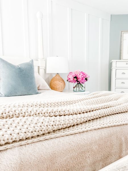 Love my chunky knit bed blanket from Target!

Chunky throw, neutral throw blanket. Bedding, cozy bed blanket, end of the bed blanket, chunky throw blanket, woven lamp, rattan lamp, wicker lamp. Coastal decor. Bedroom decor, nightstand lamp, table lamp. Neutral decor, master bedroom sheets, memory foam pillow. 
#target

#LTKstyletip #LTKhome #LTKFind