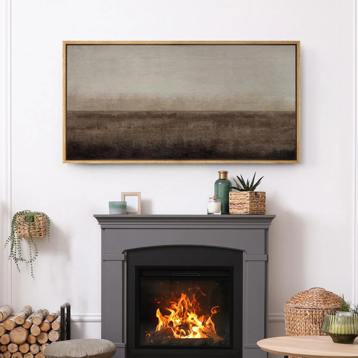 Serene Horizon Minimalist Landscape Modern Art | Wayfair North America