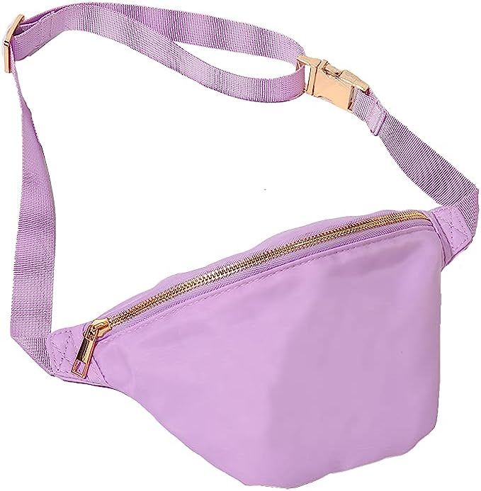 YogoRun Fanny Pack Bag Women Waist Pack Bag Waist Water-resistant Nylon(Purple) | Amazon (US)