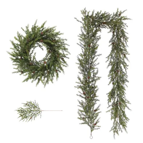 CG Hunter 9' Artificial Pine Garland with Pinecones in Green at Nordstrom | Nordstrom