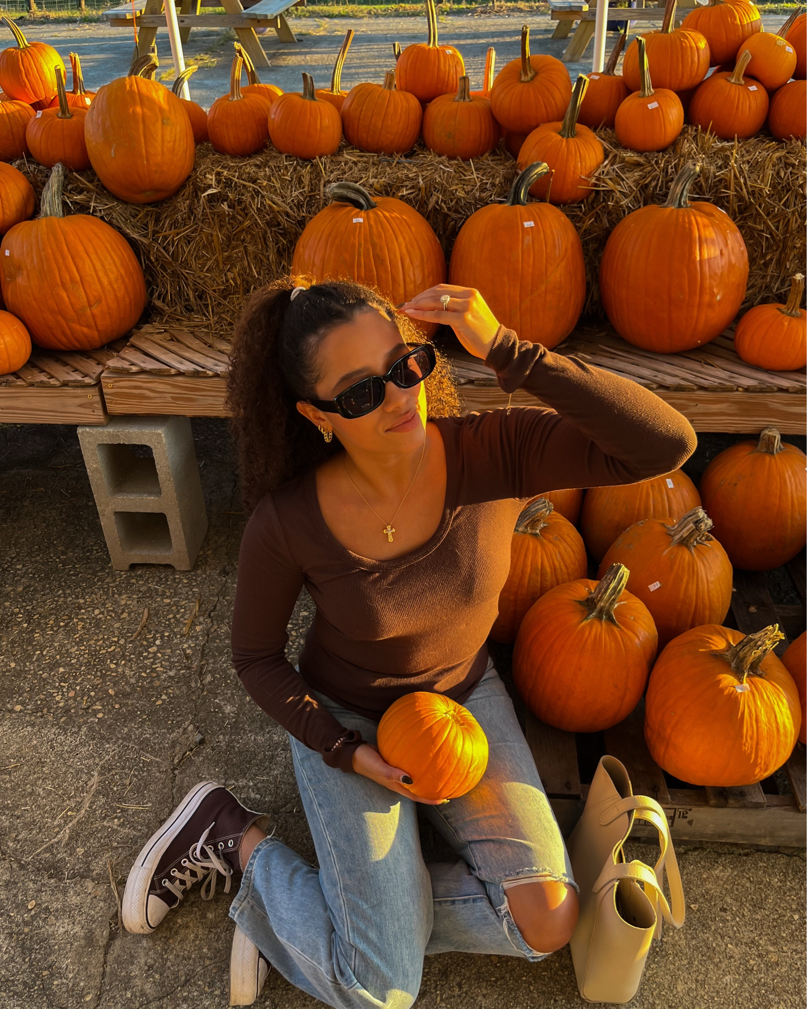 Cute simple fall outfit! Can’t remember when I got the top so I linked similar & grey bandit stopped selling these jeans but I linked similar ones! Love grey bandit jeans!! I’m wearing a 26 in these ones but they have no stretch so I wish I got a 27! 

#LTKSeasonal #LTKFindsUnder100 #LTKFindsUnder50