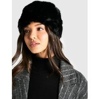 boohoo Women's Faux Fur Hat in Black | Boohoo.com (UK & IE)