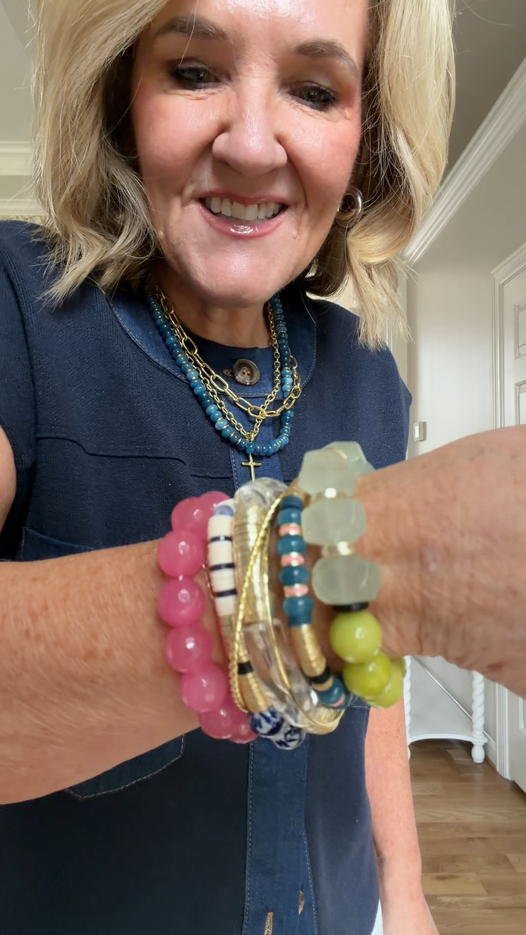 New bracelet stack use my code NANETTE20 20% off 
Denim trimmed vest the one I’m linking has a collar but very similar. It’s fabulous  
Favorite white jeans I don’t usually love white jeans this fitted but the denim is perfect. Not see thru. Wearing size 29 short 


#LTKSaleAlert #LTKOver40 #LTKPetite #LTKWorkwear