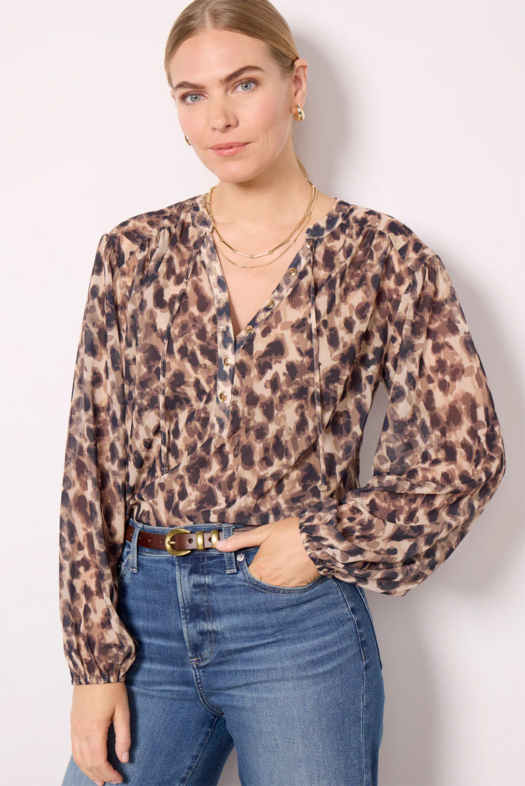 Lexi Leopard Blouse | Evereve