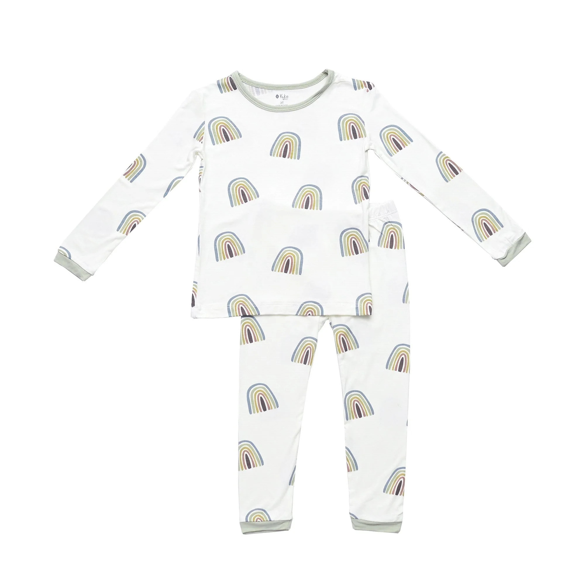 Toddler Pajama Set in Aloe Rainbow | Kyte BABY