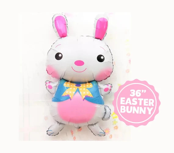 Giant Bunny Balloon 36inch Easter Decoration White Pink Rabbit | Etsy | Etsy (US)