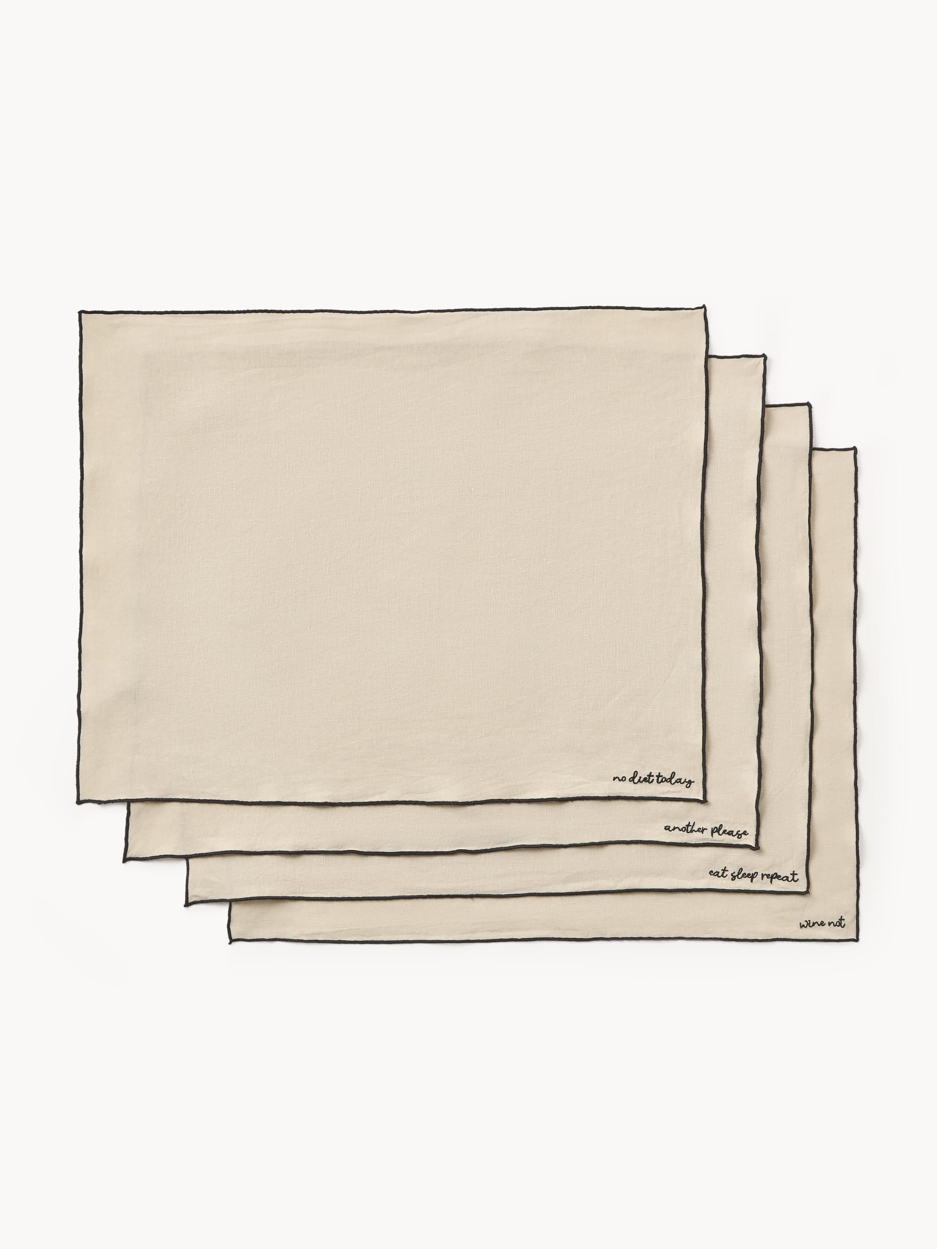 Bestickte Leinen-Tischsets Cosmo, 4er-Set | Westwing EU