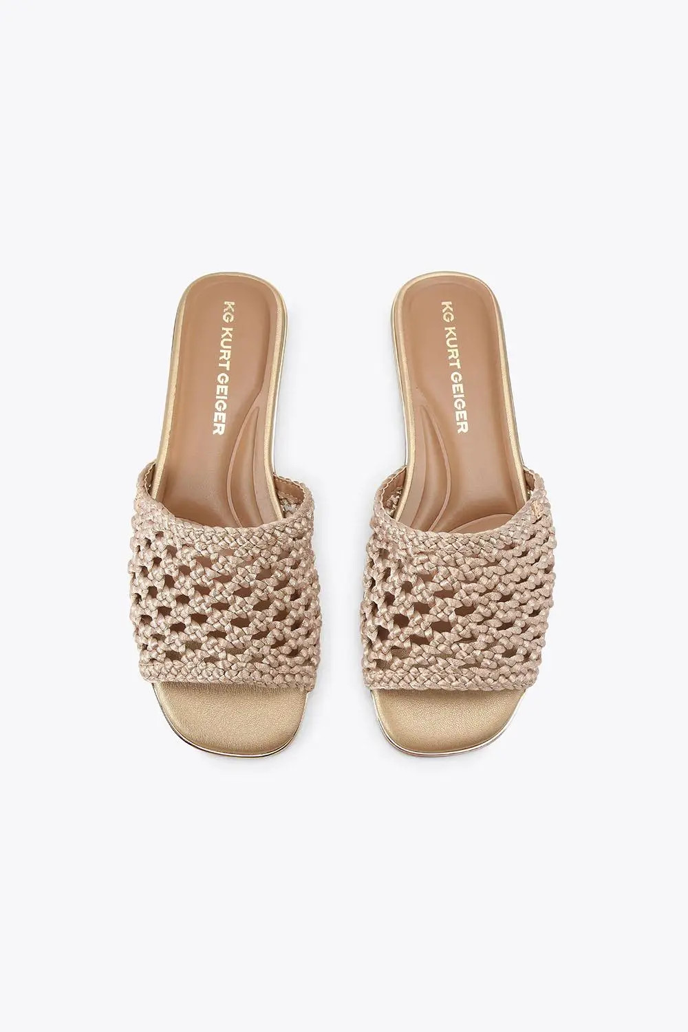 Gold KG Kurt Geiger 'Rhoda Mule'  Flats | Karen Millen | Karen Millen UK