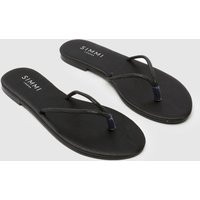 SIMMI Ersil Diamante Flip Flop Sandals in Black, Size: 5 (EU 38) | Schuh