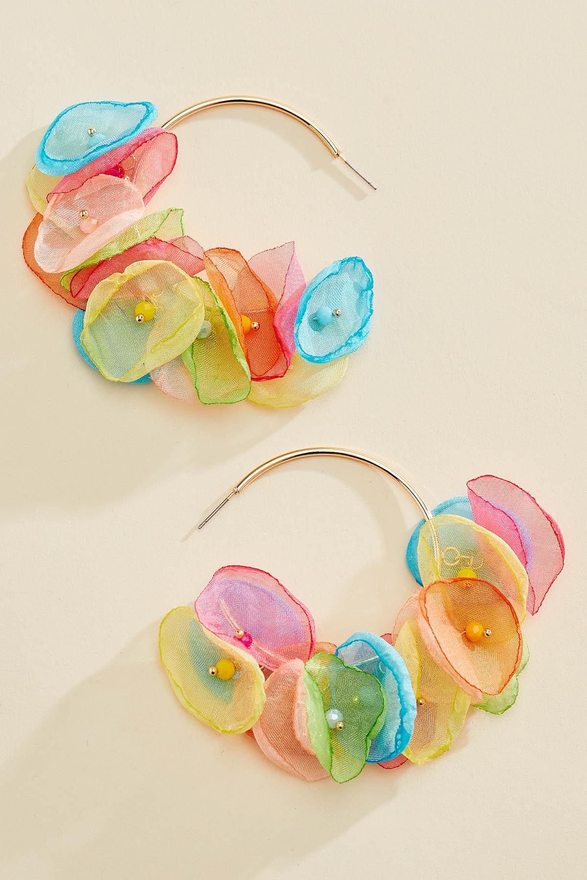 flower petal hoop earrings | Versona