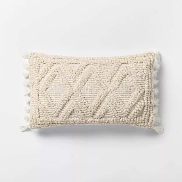 Woven Textured Diamond Throw Pillow Cream - Opalhouse™ | Target