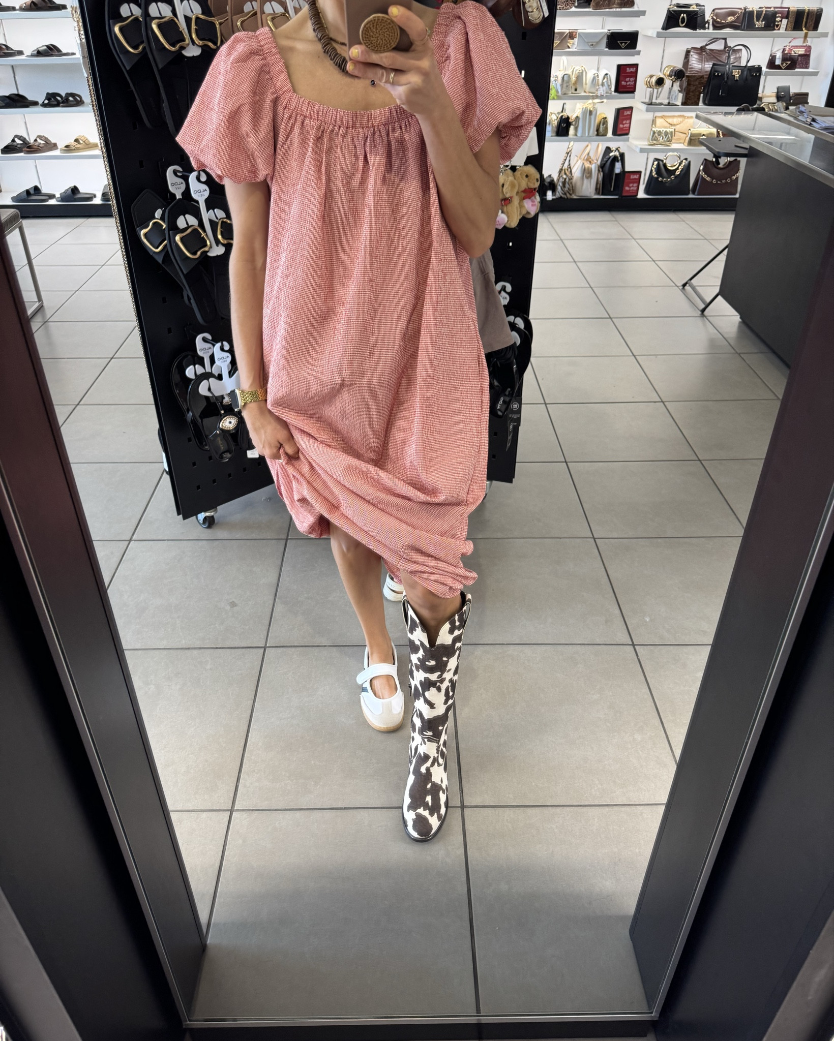 Obsessed with these boots!! I went with the cow print very true to size. I’m 6.5 and got 6.5! They’re on sale right now too!! 

#LTKootd #LTKSeasonal #LTKSaleAlert