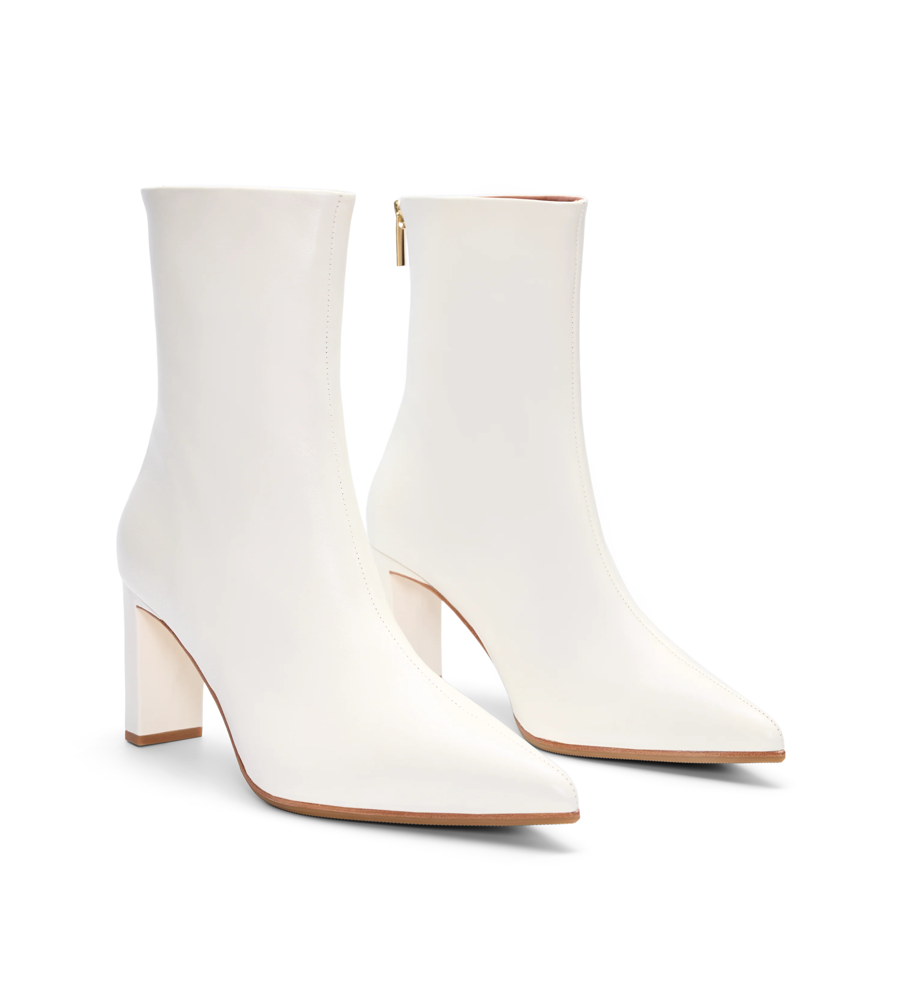 Mino Off White Leather Heeled Boots | Bared Footwear | Bared Footwear
