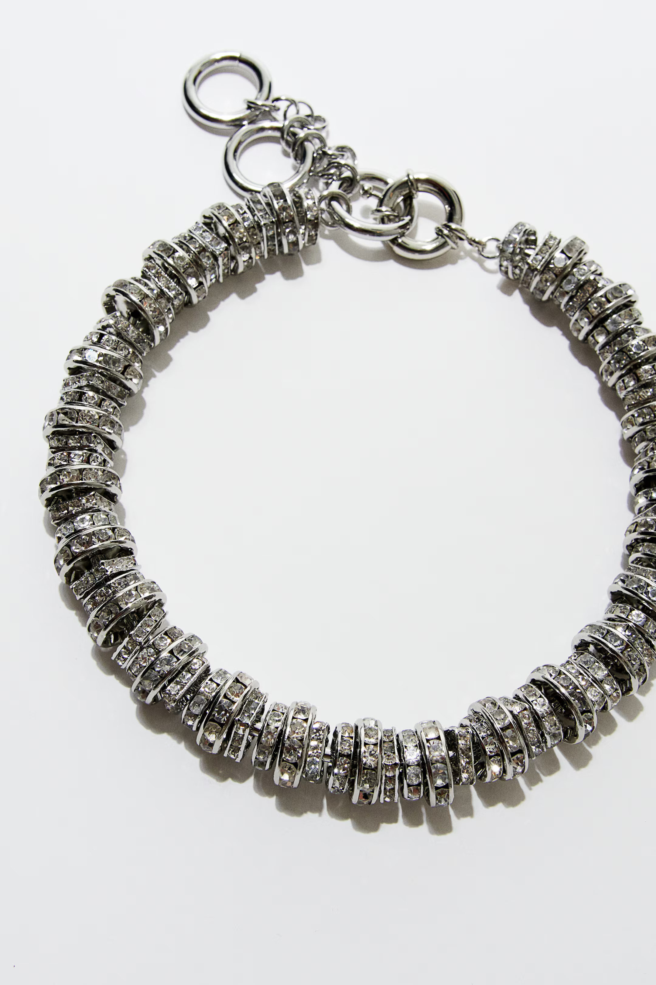 Short rhinestone-ornament necklace - Silver-coloured - Ladies | H&M GB | H&M (UK, MY, IN, SG, PH, TW, HK)