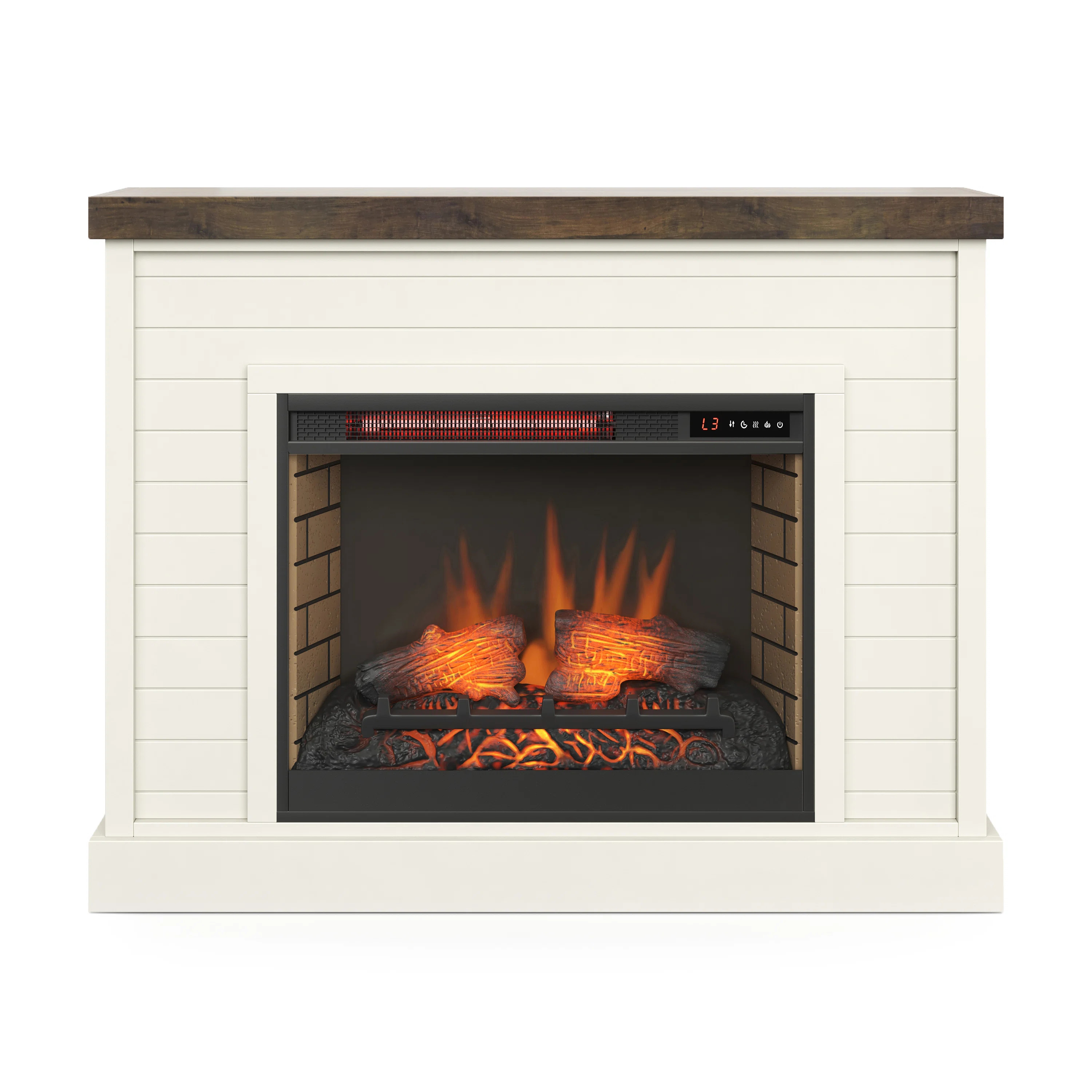Rimma 48 inch Farmhouse Fireplace with Mantel, Two-Tone Finish | Wayfair North America