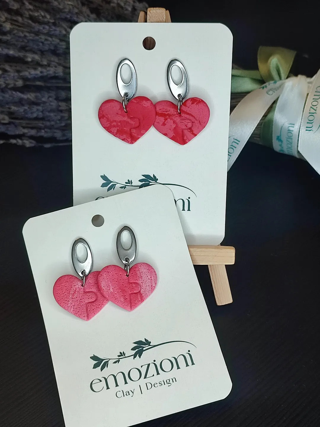 Unique Polymer Clay Heart Earrings - Etsy Netherlands | Etsy (US)