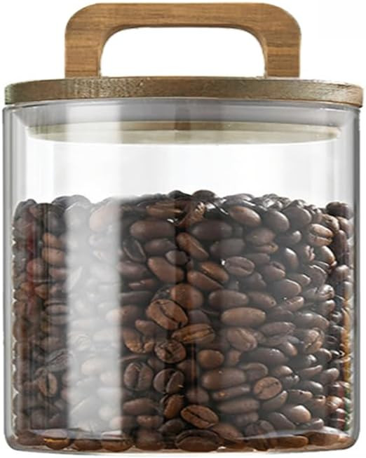 Glass Food Storage Containers, Clear Decorative Organizer Bottle Canister Pantry Jar with Air Tig... | Amazon (US)