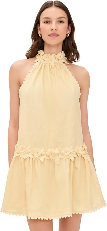 English Factory Women's Halter Flower Detail Mini Dress | Amazon (US)