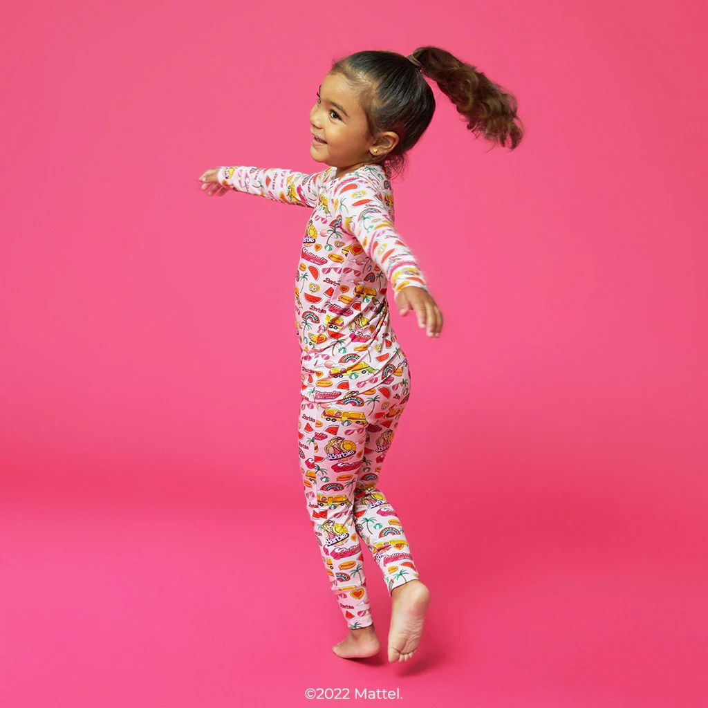 Pink Long Sleeve Toddler Pajamas | Barbie™ x Posh Peanut® | Posh Peanut