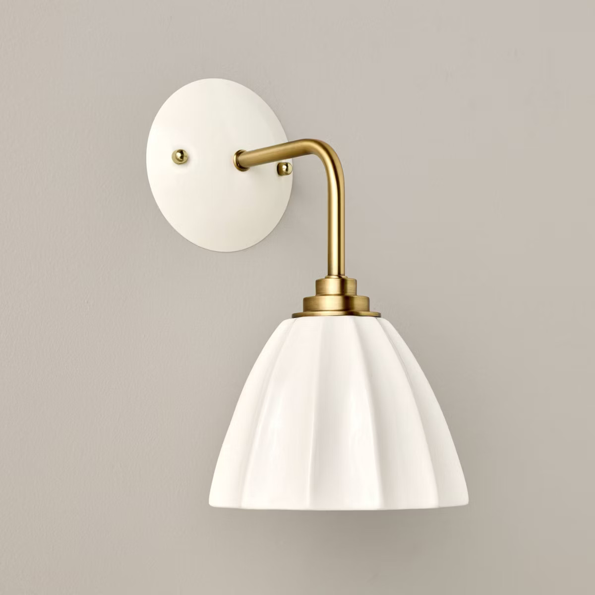 Fluted Ceramic Sconce White/Gold - Hearth & Hand™ with Magnolia | Target
