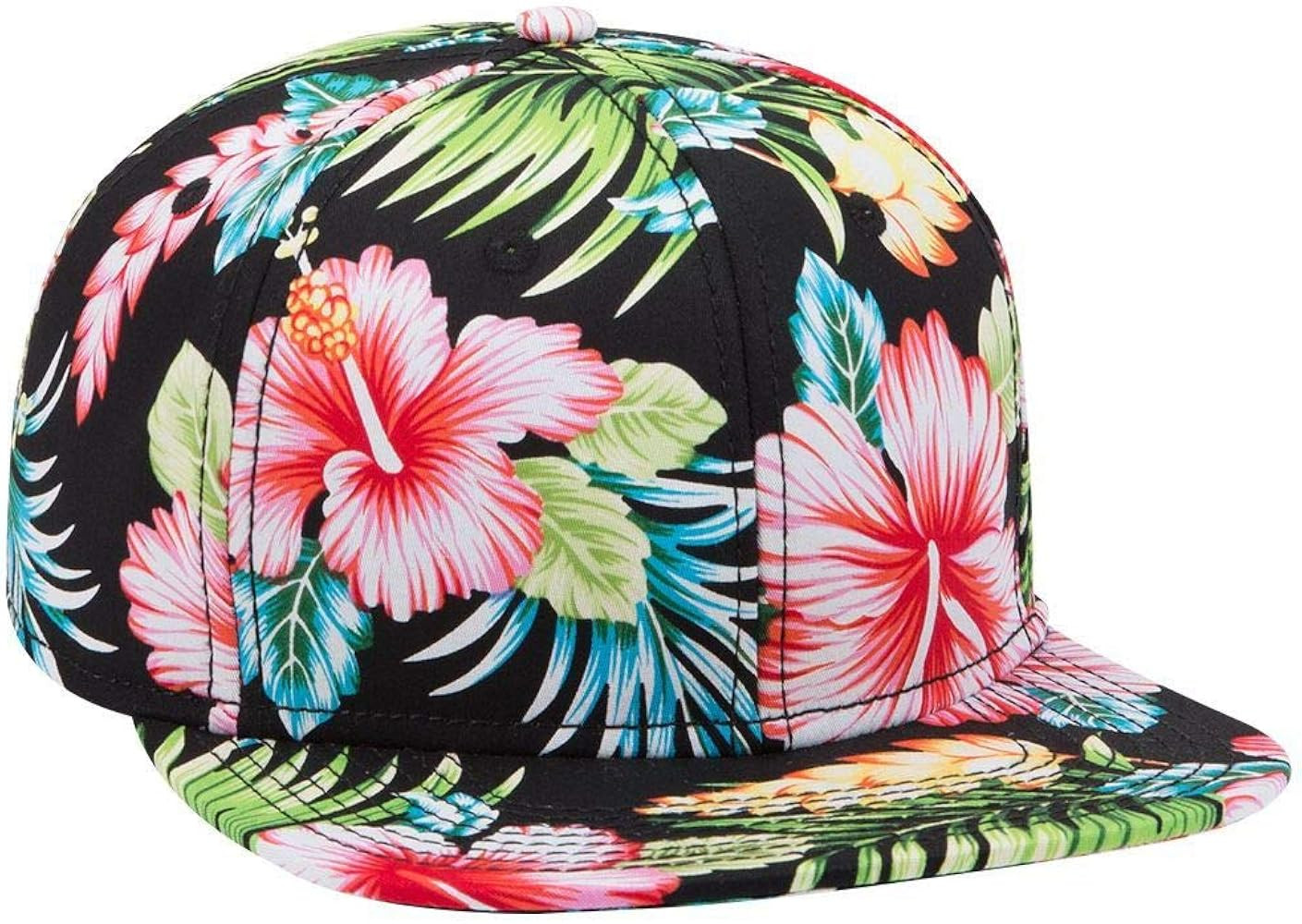 OTTO SNAP Hawaiian Pattern Square Flat Visor 6 Panel Pro Style Snapback Hat | Amazon (US)