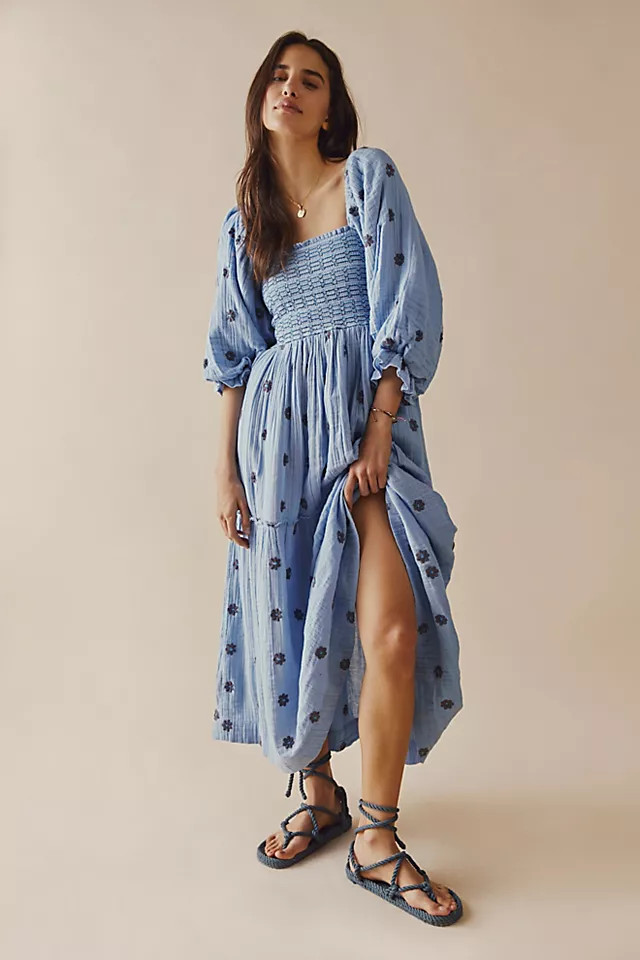 Dahlia Embroidered Maxi Dress | Free People (Global - UK&FR Excluded)