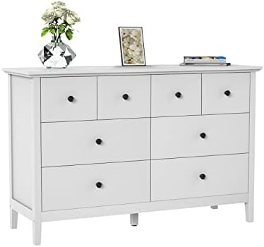 CARPETNAL White Dresser, Modern Dresser for Bedroom, 6 Drawer Double Dresser with Wide Drawer and... | Amazon (US)