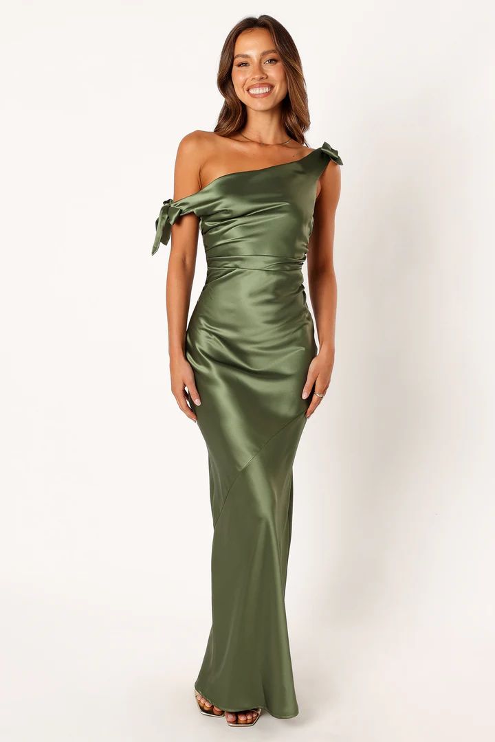 Selma Off Shoulder Maxi Dress - Olive | Petal & Pup (US)