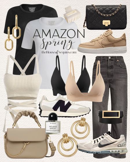 Shop these Amazon casual spring outfit finds! Ribbed tee, cami, Chanel bag Inspired look for less, Crossbody Bag, Plunge bra, New Balance 327, Nike Air Max 2013 sneakers, Nike Air Force 1 and more!

Follow my shop @thehouseofsequins on the @shop.LTK app to shop this post and get my exclusive app-only content!

#liketkit #LTKMostLoved 
@shop.ltk
https://liketk.it/4vrVh

#LTKshoecrush #LTKstyletip