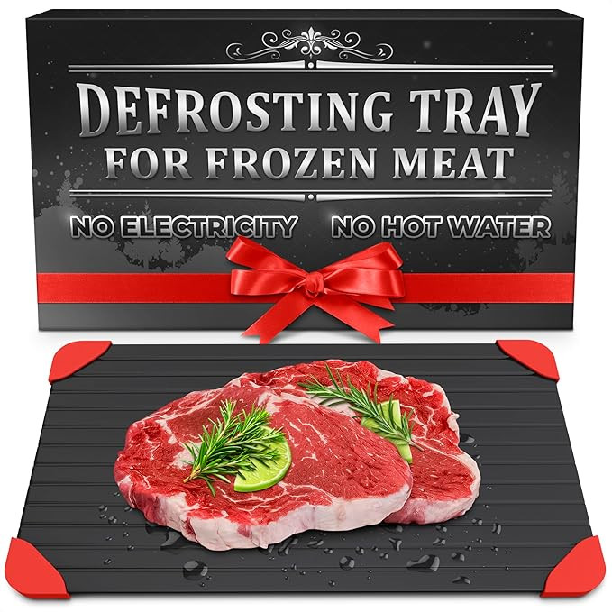 Defrost Tray for Frozen Meat, Fish, and Veggies – 14x8 Aluminum Meat Defroster Board with Non-S... | Amazon (US)