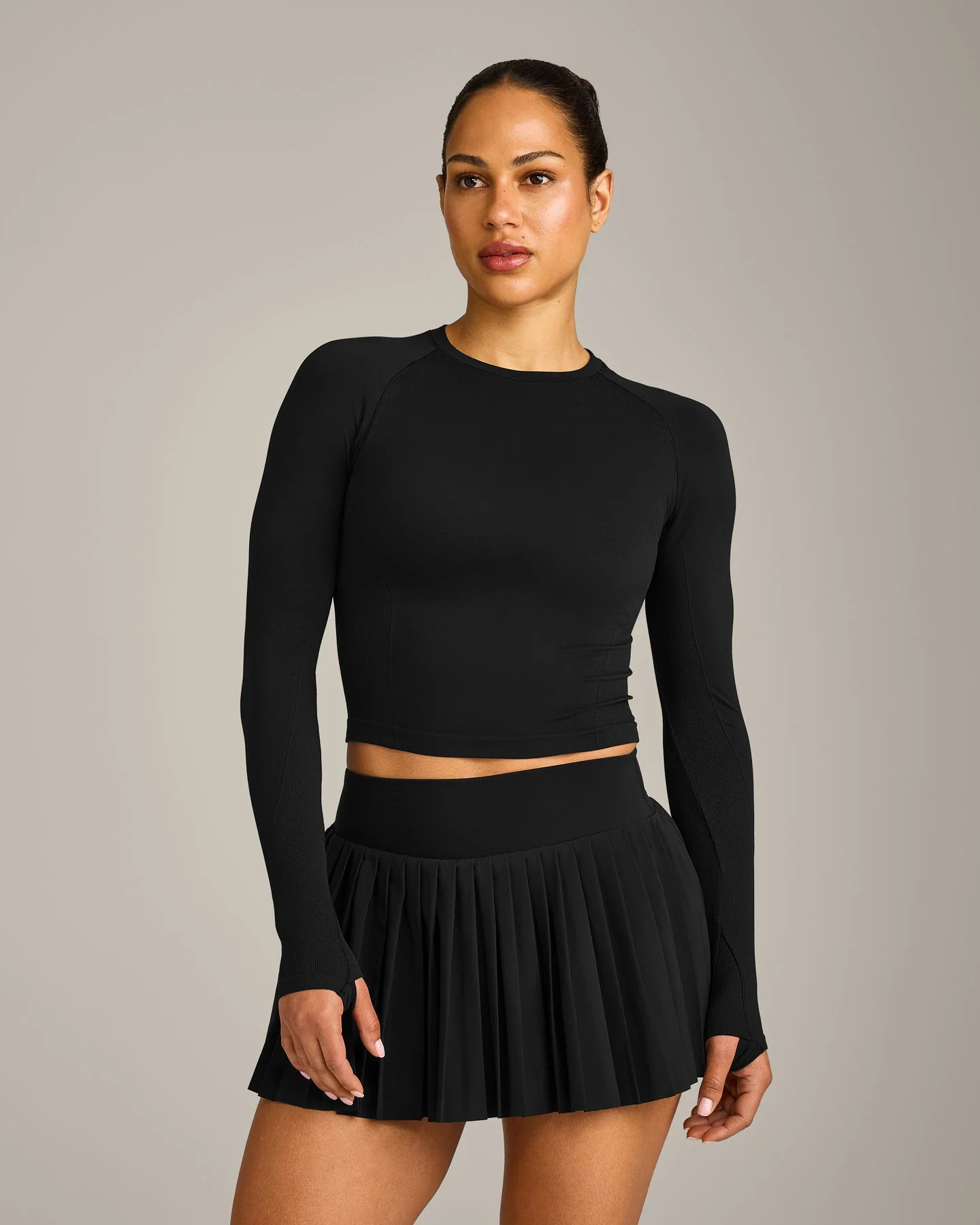 Oner Seamless Fitted Long Sleeve Top 
 Black | Oner Active (UK / US)
