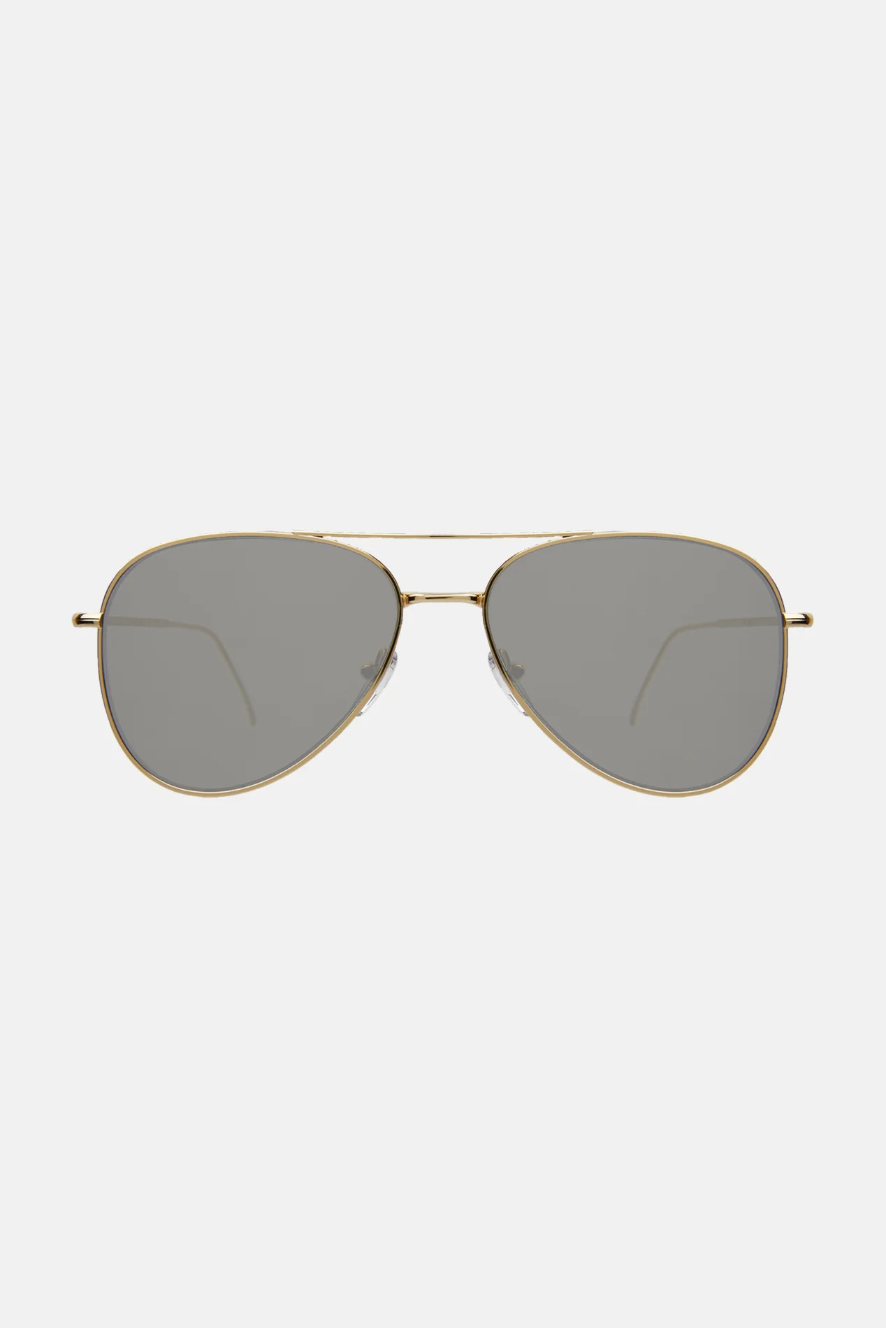 Wooster Gold/Silver Flat Mirror | Blue & Cream