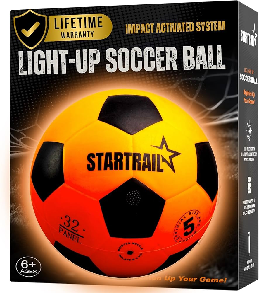 Light Up Soccer Ball, Glow in The Dark Ball NO 5, Soccer Gifts for Boys 8-12, 12-14 Year Old, Kid... | Amazon (US)