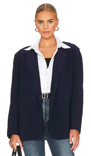 Oversized Double Breasted Jacket in True Navy | Revolve Clothing (Global)