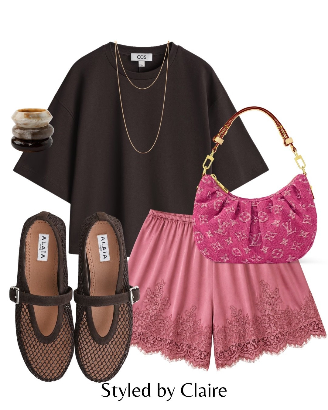 LACE TRIM SHORTS🌸
Tags: cos brown boxy tshirt coral pink hem chic shorts Louis Vuitton denim bag mesh ballet flats mules sandals strap resin bracelets fashion inspo outfit ideas cool girl style summer spring city break holiday vacation trending trends 

#LTKshoes #LTKsummer #LTKstyletip