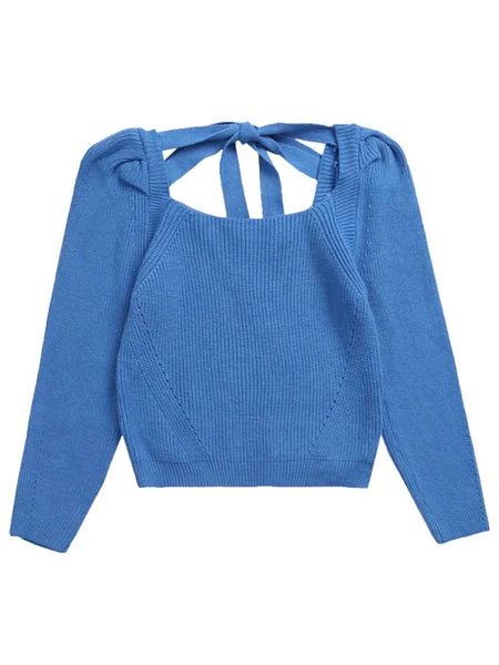 'Matilda' Tied Square-neck Sweater | Goodnight Macaroon