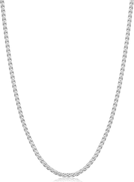 Fiusem Wheat Chains for Men and Women, 2/2.5/3/4/5mm Silver Tone/14K Gold Plated/Black Necklace C... | Amazon (US)
