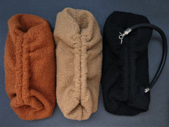 Sherpa Teddy Fabric Dumpling Clutch Cloud Bag Oversized | Etsy | Etsy (US)
