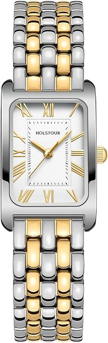 Watches for Women Vintage Bracelet Roman Dial Rectangular Case Gold Watch Waterproof with Tools | Amazon (US)