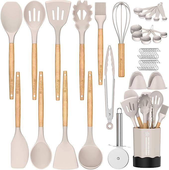 Kitchen Cooking Utensil Set, Fungun 26 pcs Cooking Utensils - Nonstick Kitchen Utensils Cookware Set | Amazon (US)