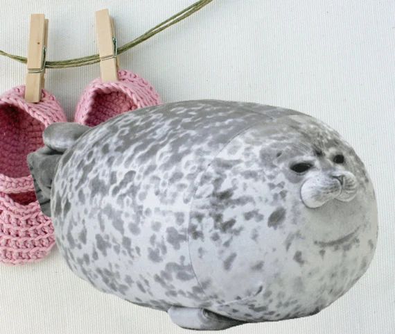 Blob Seal Pillow Cute Chubby Seal Plush Toy Cotton Stuffed Animals Realistic Seal Stuffed Animal ... | Etsy (US)
