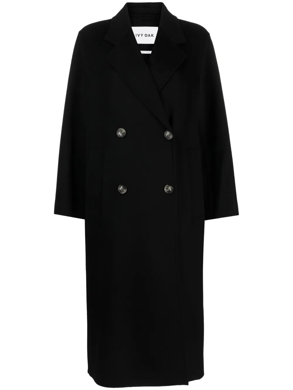 IVY OAK double-breasted Wool Midi Coat | Black | FARFETCH IE | Farfetch Global