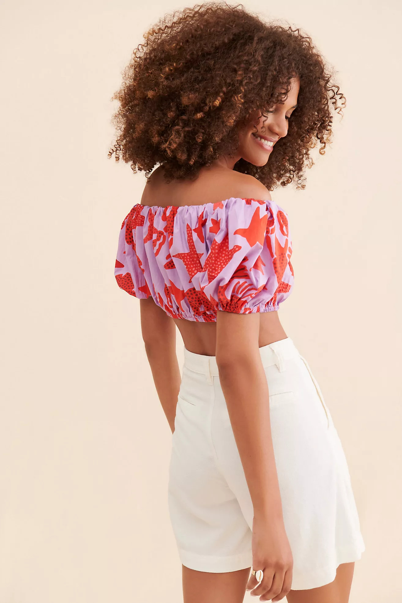 FARM Rio Lobster Sky Crop Top | Anthropologie (US)
