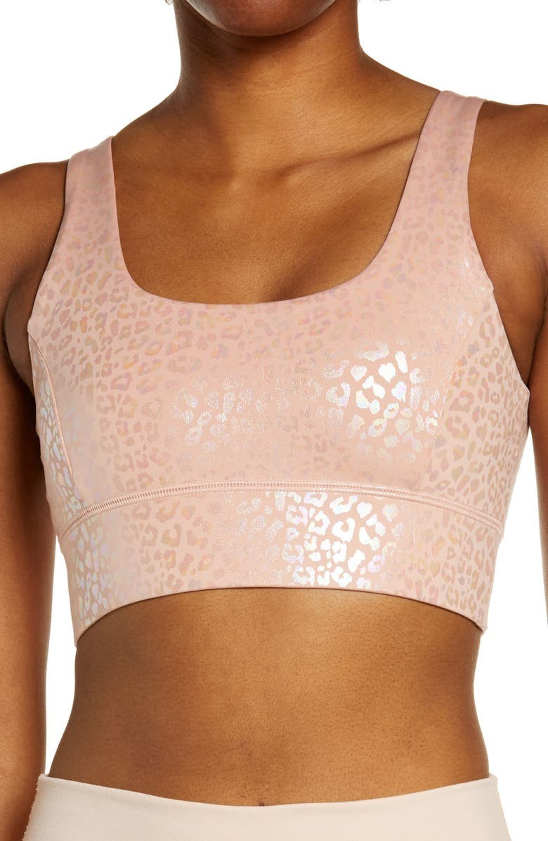 Iridescent Foil Power Sports Bra | Nordstrom