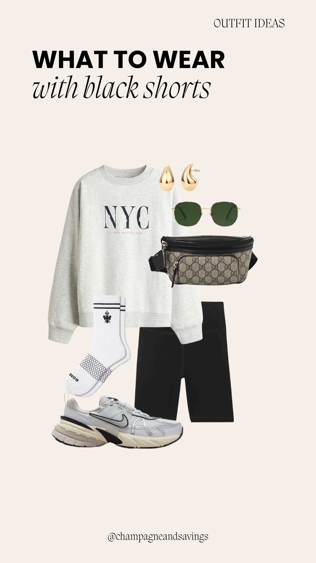 Black shorts outfit 

#LTKootd